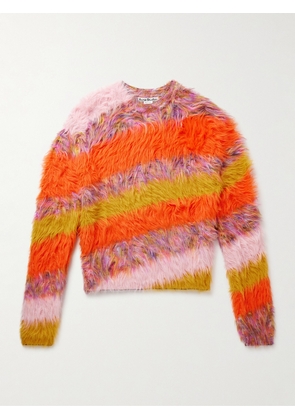 Acne Studios - Koeur Slim-Fit Striped Faux Fur Sweater - Men - Orange - XS