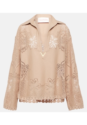 Valentino VGold guipure lace blouse