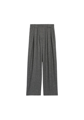 Two-tone wide-leg trousers