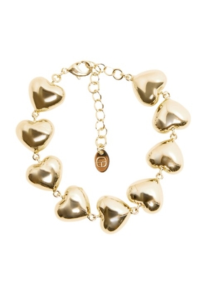 Golden brass heart bracelet