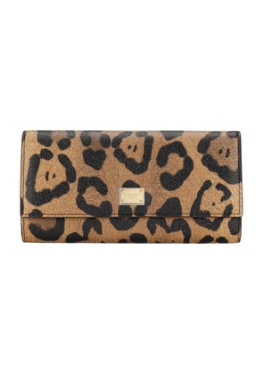 Leopard-print Crespo continental wallet with branded plate