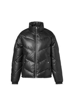 Lambskin leather down jacket