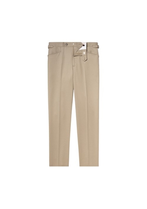 Virgin wool twill fitted trousers