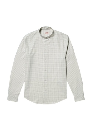 Cotton shirt with grandad collar