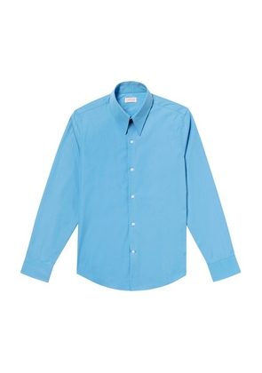 Cotton shirt with peak collar
