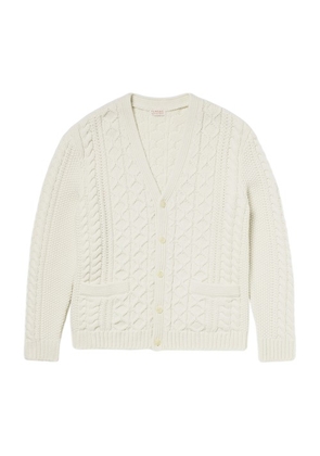 Wool cable-knit cardigan