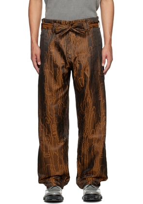 Nicholas Daley Brown Graphic Trousers
