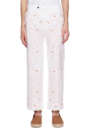 Bode White Braided Couching Trousers