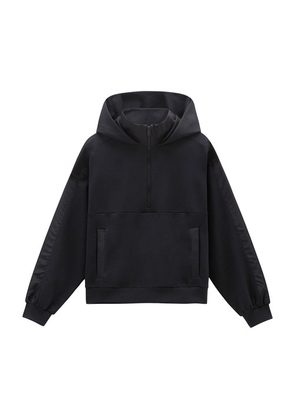 Hoodie in Mixed Cotton with Nylon Details