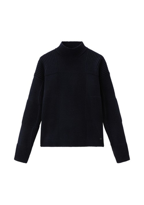 Check Turtleneck Sweater in Wool Blend