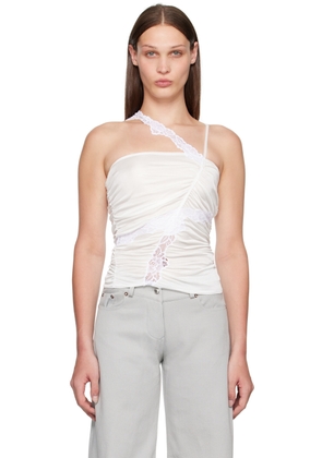 VAILLANT White Ruched Tank Top