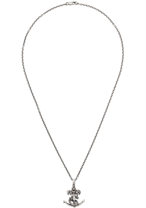 Yohji Yamamoto Silver Snake Anchor Pendant Necklace