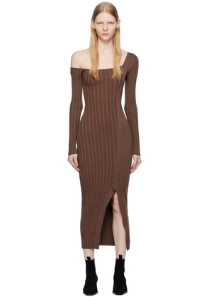 Elleme Brown Asymmetric Midi Dress