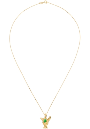 VEERT Gold Onyx Deer Pendant Necklace