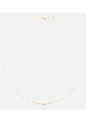 Persée Gradient 18kt gold necklace with diamond and pearls