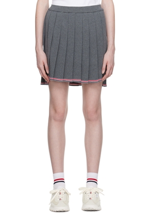 Thom Browne Gray Pleated Mini Skirt