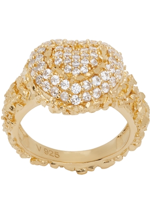 Veneda Carter Gold Heart Pave Ring