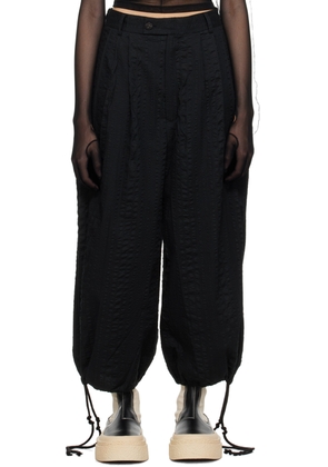 Subtle Le Nguyen Black Crinkled Trousers