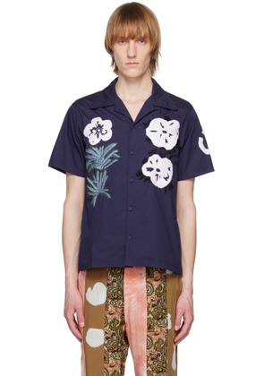 NOMA t.d. Navy Flower & Cactus Shirt