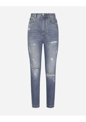 Dolce & Gabbana Grace Jeans With Ripped Details - Woman Denim Multi-colored 38
