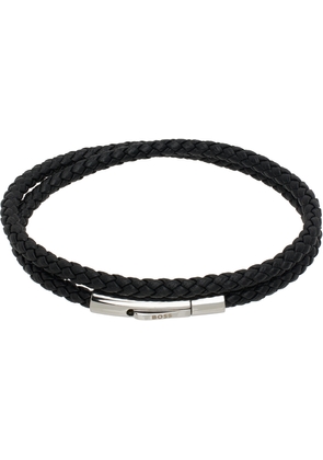 BOSS Black Double Braided Bracelet