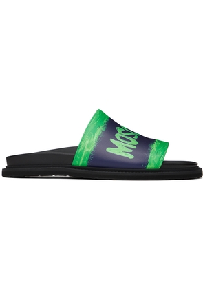 Moschino Black & Green Logo Sandals