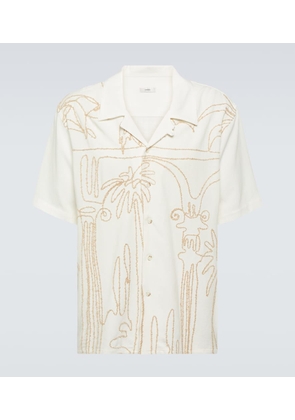 Commas Embroidered linen and cotton shirt