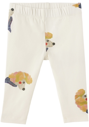 maed for mini Baby White Preppy Poodle Leggings