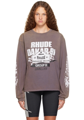 Rhude Gray 'Dark 91' Long Sleeve T-Shirt