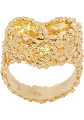Veneda Carter Gold VC034 Multi Citrine Heart Ring
