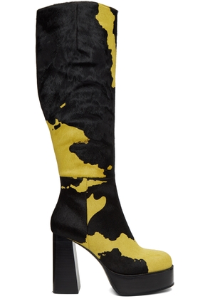 Sinead Gorey Yellow Cow Print Boots