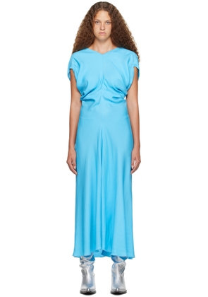Meryll Rogge Blue Cap Sleeve Maxi Dress