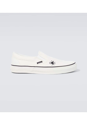 Undercover Embroidered cotton canvas slip-on shoes
