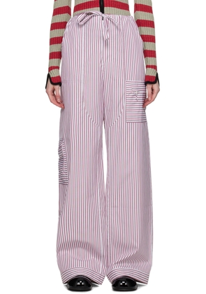 Cormio White & Burgundy Pijama Trousers
