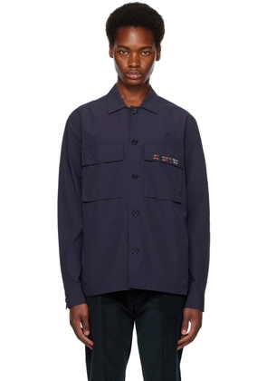 Pop Trading Company Navy Embroidered Shirt