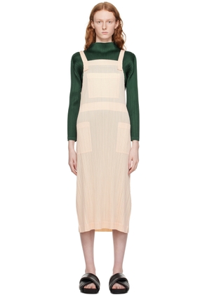 PLEATS PLEASE ISSEY MIYAKE Beige Monthly Colors February Midi Dress