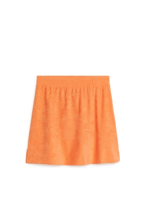 Cotton Towelling Skirt - Orange