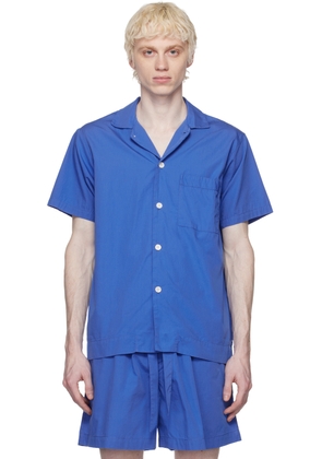 Tekla Blue Buttoned Pyjama Shirt