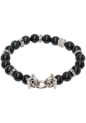 Ferragamo Black Gancini Beads Bracelet