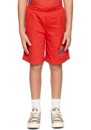 Weekend House Kids Kids Red Embroidered Shorts
