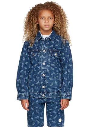 GCDS Kids Kids Blue DenimLogo Jacket