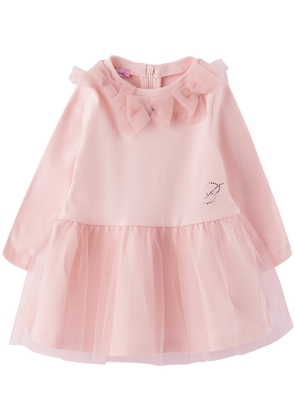 Miss Blumarine Baby Pink Crystal-Cut Dress