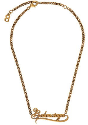 Balenciaga Gold Typo Valentine Necklace