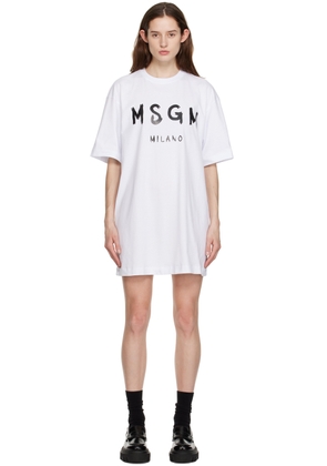 MSGM White Crewneck Minidress