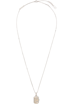 Valentino Garavani Silver Logo Locket Necklace
