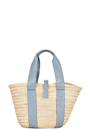 Chloe Sense Medium Basket Bag in Storm Blue - Beige. Size all.