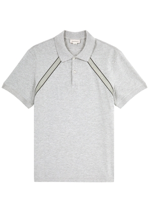 Alexander Mcqueen Logo Piqué Cotton Polo Shirt - Grey - M