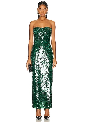 The New Arrivals by Ilkyaz Ozel Monique Strapless Dress in Vert Obscure - Green. Size 38 (also in ).