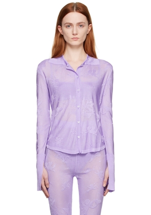 Marco Rambaldi Purple Jacquard Shirt