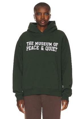 Museum of Peace and Quiet Campus Hoodie in Forest - Dark Green. Size XS (also in ).